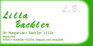 lilla backler business card